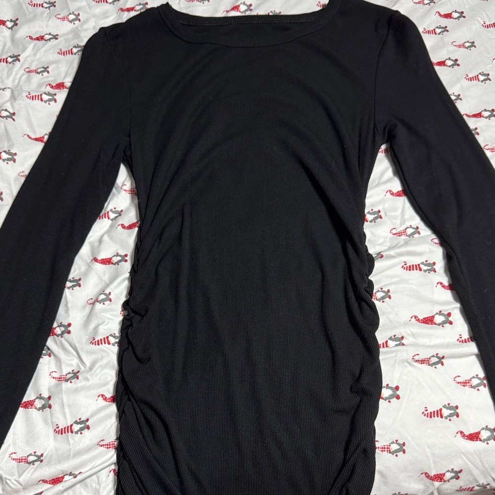 Chic Black Long Sleeve Mini Dress